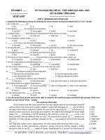 Đề thi học sinh giỏi Tiếng Anh lớp 10 số 11