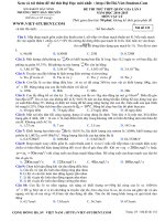 Đề và đáp án thi thử đại học môn Lý THPT Hàn Thuyên – Bắc Ninh