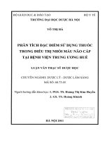 Phân tích đặc điểm sử dụng thuốc trong điều trị nhồi máu não cấp tại bệnh viện trung ương huế