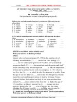 Đề luyện thi học sinh giỏi Tiếng Anh lớp 8 số 43