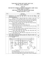 Đề thi tốt nghiệp cao đẳng nghề phần lý thuyết ngành điện tàu thủy kèm đá án đề số  (26)