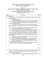 Đề thi tốt nghiệp cao đẳng nghề phần lý thuyết ngành điện tàu thủy kèm đá án đề số  (25)
