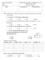 Đề kiểm tra học kì II- Môn Toán - lớp 5