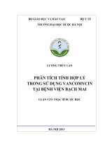 Phân tích tính hợp lý trong sử dụng vancomycin tại bệnh viện bạch mai