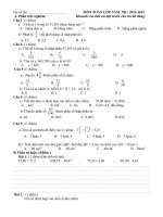 Đề thi cuối học kỳ I môn Toán lớp 5 số 9