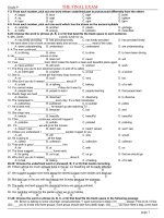 Đề ôn thi vào 10 môn Tiếng Anh số 46