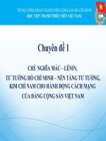 Chuyên đề 1 CHỦ NGHĨA MÁC – LÊNIN, TƯ TƯỞNG HỒ CHÍ MINH – NỀN TẢNG TƯ TƯỞNG, KIM CHỈ NAM CHO HÀNH ĐỘNG CÁCH MẠNG CỦA ĐẢNG CỘNG SẢN VIỆT NAM