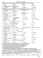 Đề ôn thi vào 10 môn Tiếng Anh số 51