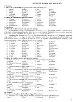 ĐỀ THI THỬ ĐẠI HỌC MÔN ANH SỐ  SỐ 5