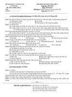 Đề thi kiểm tra sinh học học kì II lớp 9 năm học 2014 2015