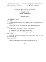 Đề kiểm tra học kì II môn ngữ văn 7 của Tân Châu năm học 2014 - 2015(có đáp án)