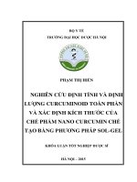 Nghiên cứu định tính và định lượng curcuminoid toàn phần và xác định kích thước của chế phẩm nano curcumin chế tạo bằng phương pháp sol gel