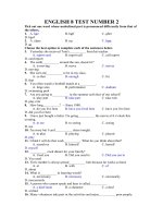 ENGLISH 8 TEST NUMBER 2