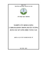 Nghiên cứu định lượng carbamazepin trong huyết tương bằng sắc ký lỏng hiệu năng cao