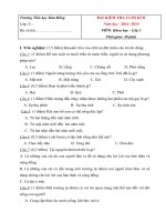 ĐỀ KIỂM TRA CUỐI HỌC KÌ II MÔN KHOA HỌC LỚP 5