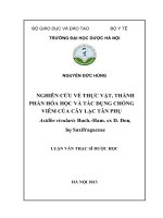 Nghiên cứu về thực vật, thành phần hóa học và tác dụng chống viêm của cây lạc tân phụ