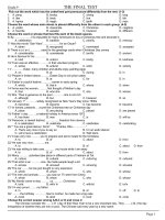 Đề ôn thi vào 10 môn Tiếng Anh số 45