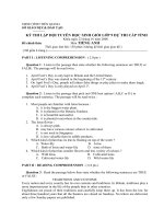 Đề ôn thi vào 10 môn Tiếng Anh số 88