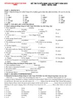 Đề ôn thi vào 10 môn Tiếng Anh số 125