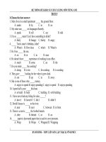 Đề ôn thi vào 10 môn Tiếng Anh số 116