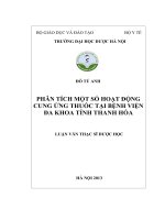 Phân tích một số hoạt động cung ứng thuốc tại bệnh viện đa khoa tỉnh thanh hóa