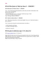 Đề thi Môn Quản trị Nhân lực khoa E(2013) đại học thương mại