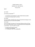 Đề thi kiểm tra giữa kì lớp 12 môn Hình học