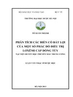 Phân tích các biến cố bất lợi của một số phác đồ điều trị lơxêmi cấp dòng tủy