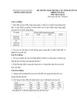 Đề thi đề xuất học sinh giỏi các trường chuyên khu vực duyên hải và đồng bằng bắc bộ môn đia lý lớp 10 năm 2015 trường chuyên THÁI NGUYÊN