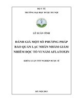 Đánh giá một số phương pháp bảo quản lạc nhân nhằm giảm nhiễm độc tố vi nấm aflatoxin