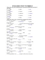 ENGLISH 8 TEST NUMBER 3