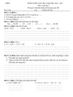 Đề thi cuối học kỳ I môn Toán lớp 5 số 4