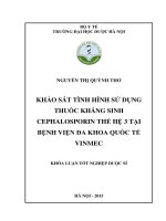Khảo sát tình hình sử dụng thuốc kháng sinh cephalosporin thế hệ 3 tại bệnh viện đa khoa quốc tế vinmec