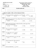 Đề thi cuối học kỳ I môn Toán lớp 5 số 11