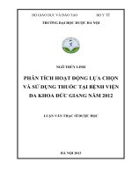Phân tích hoạt động lựa chọn và sử dụng thuốc tại bệnh viện đa khoa đức giang năm 2012
