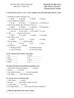 Đề kiểm tra học kì II lớp 7 môn tiếng Anh - THCS Trần Hưng Đạo, Đồng Nai