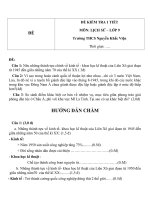 Đề kiểm tra 1 tiết môn Lịch sử lớp 9 trường THCS Nguyễn Khắc Viện  Đề số 1