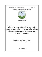 Phân tích tình hình sử dụng kháng sinh trong điều trị bệnh viêm màng não mủ tại khoa nhi bệnh viện đa khoa xanh pôn