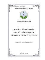 Nghiên cứu phân biệt một số loài nưa được dùng làm thuốc ở việt nam