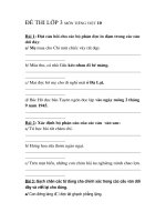 ĐỀ THI LỚP 3 MÔN TIẾNG VIỆT 10