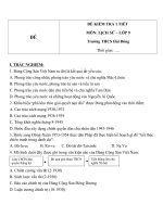 Đề kiểm tra 1 tiết môn Lịch sử lớp 9 trường THCS Hải Đông lần 1