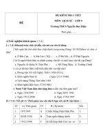 Đề kiểm tra 1 tiết môn Lịch sử lớp 9 trường THCS Nguyễn Duy Hiệu  Đề số 2