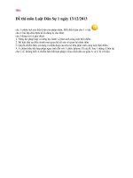 Đề thi môn Luật Dân Sự 1 ngày 13.12.2013 đại học thương mại
