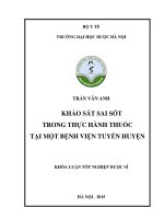 Khảo sát sai sót trong thực hành thuốc tại một bệnh viện tuyến huyện