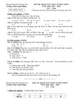 Đề khảo sát chất lượng đầu năm môn toán 9(có đáp án)