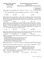 Đề thi tốt nghiệp vật lý 12, thi thử quốc gia sưu tầm bồi dưỡng  (26)
