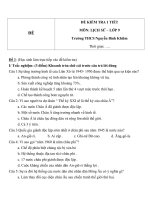 Đề kiểm tra 1 tiết môn Lịch sử lớp 9 trường THCS Nguyễn Bỉnh Khiêm  Đề số 1