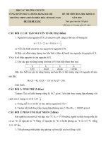 ĐỀ THI HỌC SINH GIỎI CÁC TRƯỜNG CHUYÊN DUYÊN HẢI VÀ ĐỒNG BẰNG BẮC BỘ NĂM 2015 -Hóa học  10 trường chuyên Hà Nam