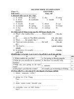 SECOND TERM  EXAMINATION ENGLISH 5