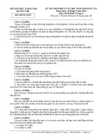 ĐỀ THI HSG SINH HỌC TỈNH QUẢNG TRỊ 2012 VÒNG 2